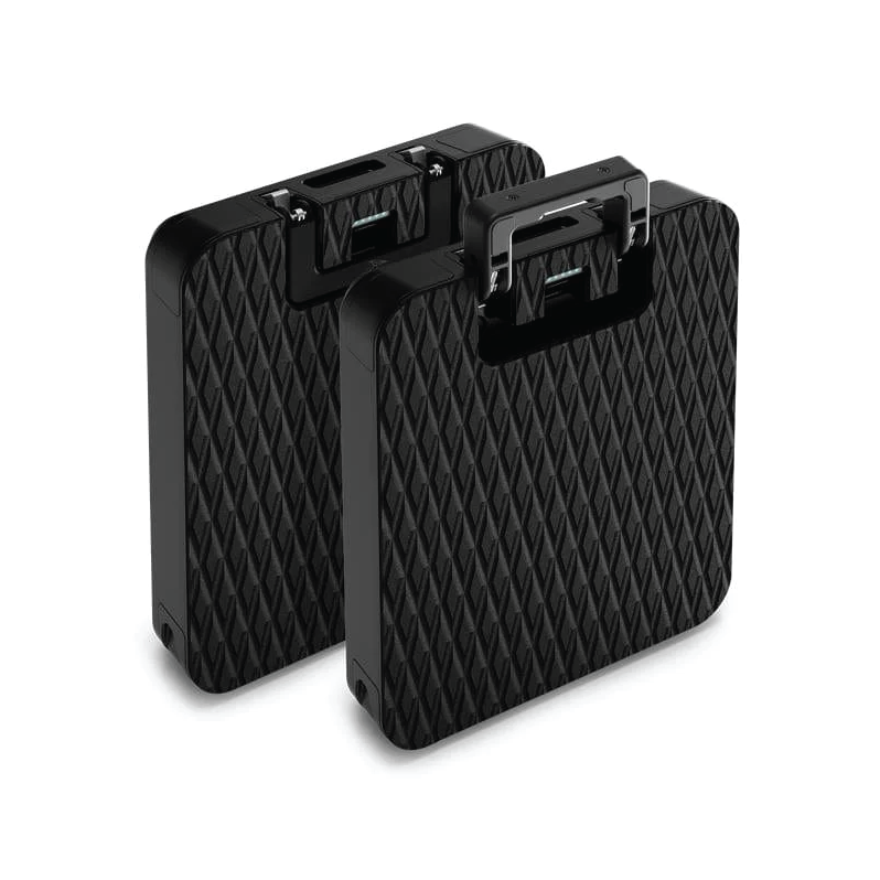 Pair of black quilted Malibu ballast or battery bags