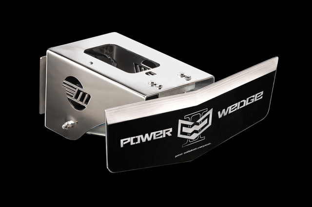 Stainless steel Power Wedge surf-wave device with black branded plate