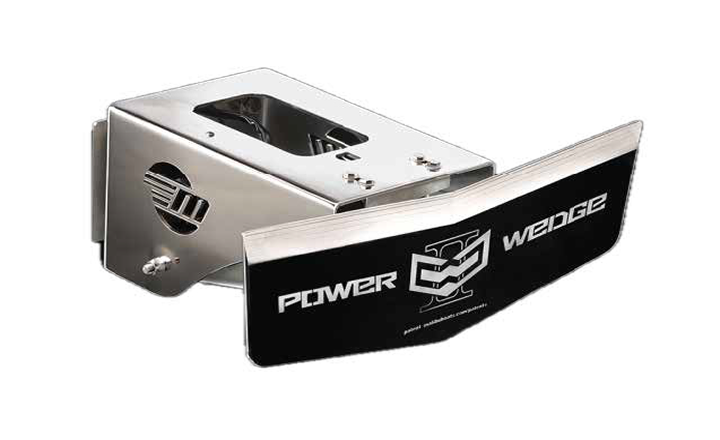 Stainless steel Power Wedge surf device, angled product view